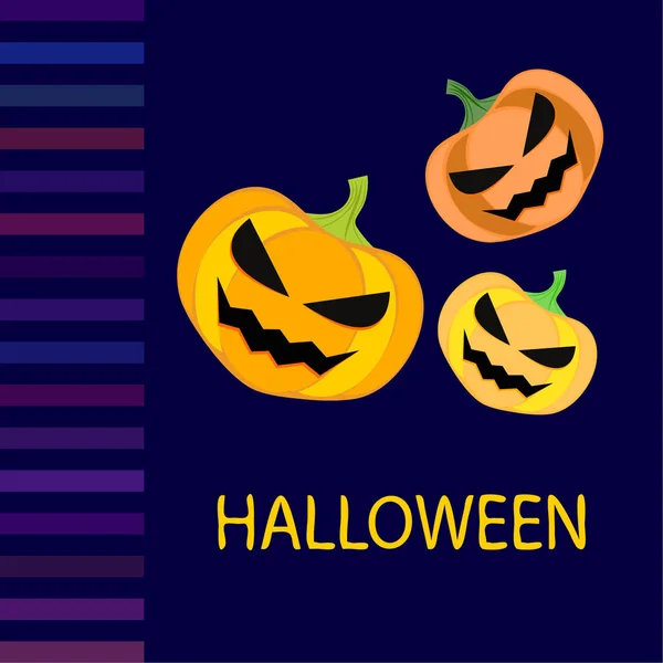 Halloween Lantaarns Pompoenen Achtergrond Vector Illustratie — Stockvector