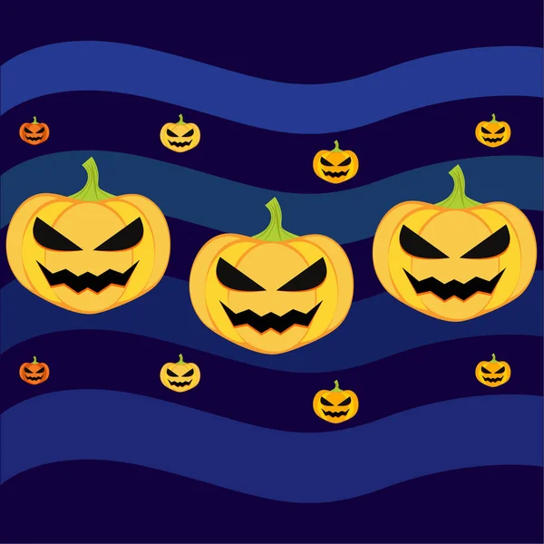 Halloween Pumpkins Arka Plan Vektör Çizim — Stok Vektör