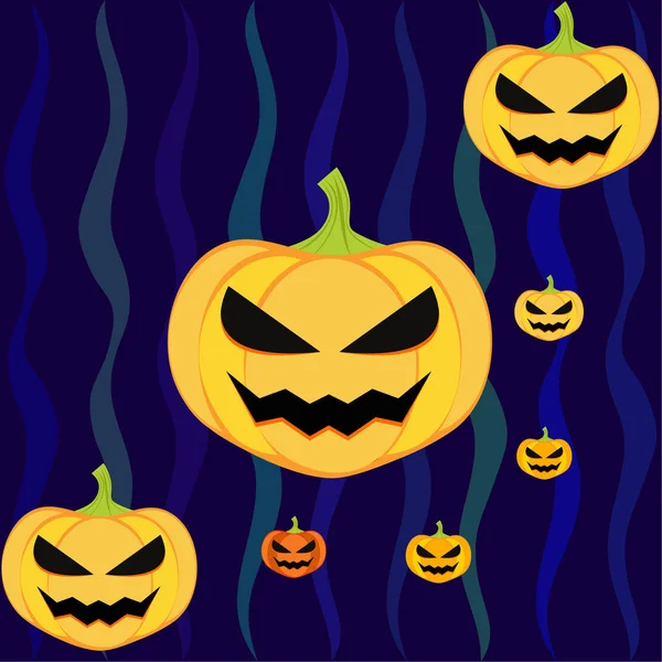 Fondo Calabazas Halloween Ilustración Vectorial — Vector de stock