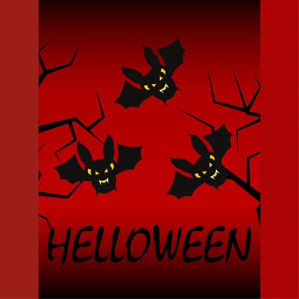 Dia Das Bruxas Morcegos Fundo Cartão Halloween Ilustração Vetorial —  Vetores de Stock