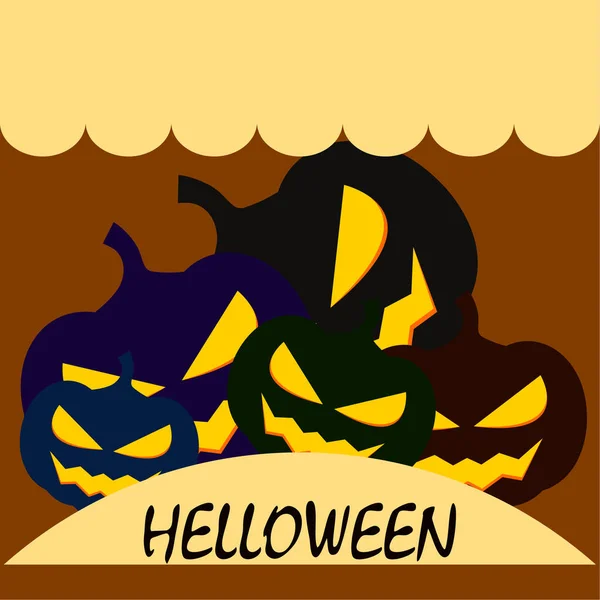 Calabazas Halloween Linternas Vector Fondo — Archivo Imágenes Vectoriales