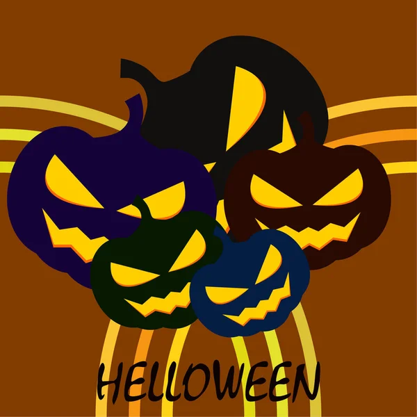 Citrouilles Halloween Lanternes Fond Vectoriel — Image vectorielle