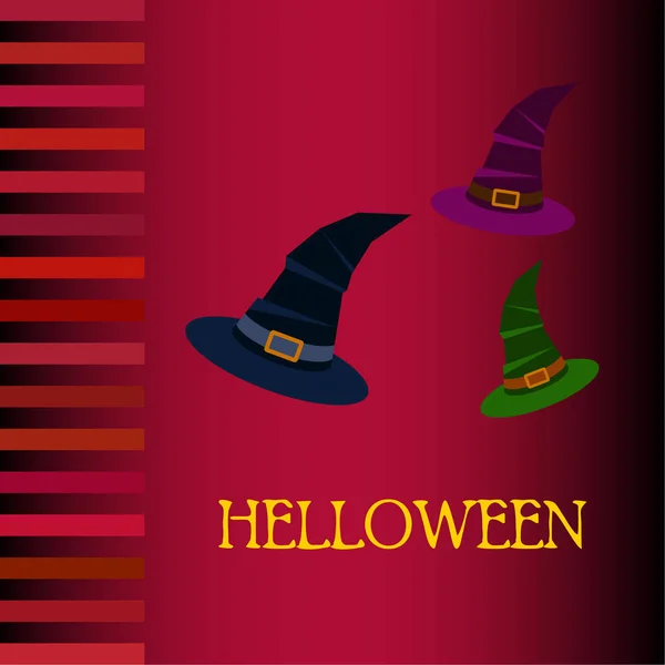 Sfondo Halloween Con Cappelli Strega Carta Halloween — Vettoriale Stock