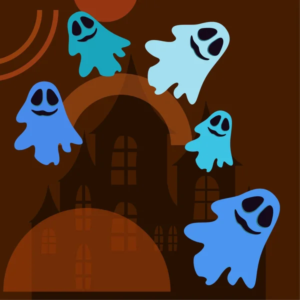 Ilustrace Halloween Duchy Vektorové Pozadí — Stockový vektor