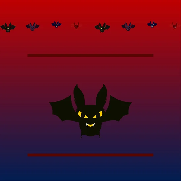 Morcegos Halloween Cartaz Halloween Ilustração Vetorial — Vetor de Stock