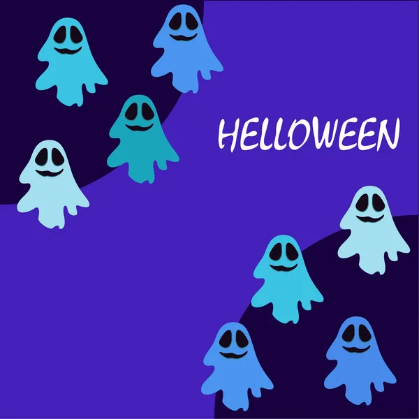 Halloween Fantasmas Ilustración Vector Fondo — Vector de stock