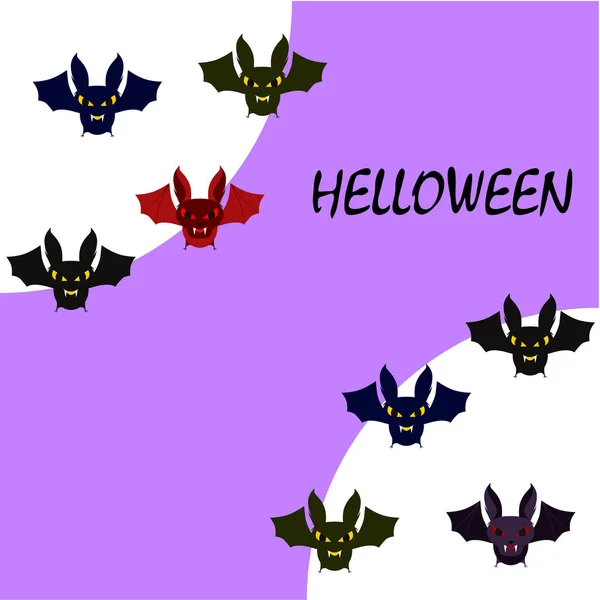 Halloween Fledermäuse Hintergrund Halloween Poster Vektorillustration — Stockvektor