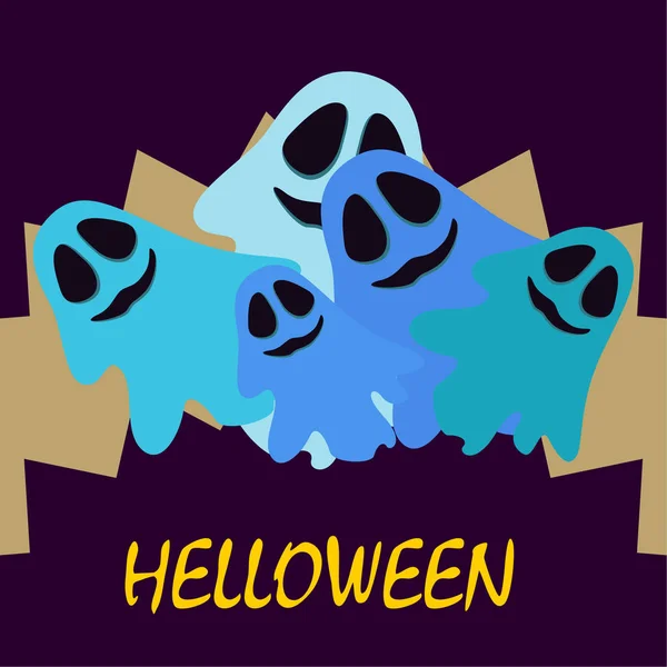 Halloween Duch Noční Ilustrace Vektorové Pozadí — Stockový vektor