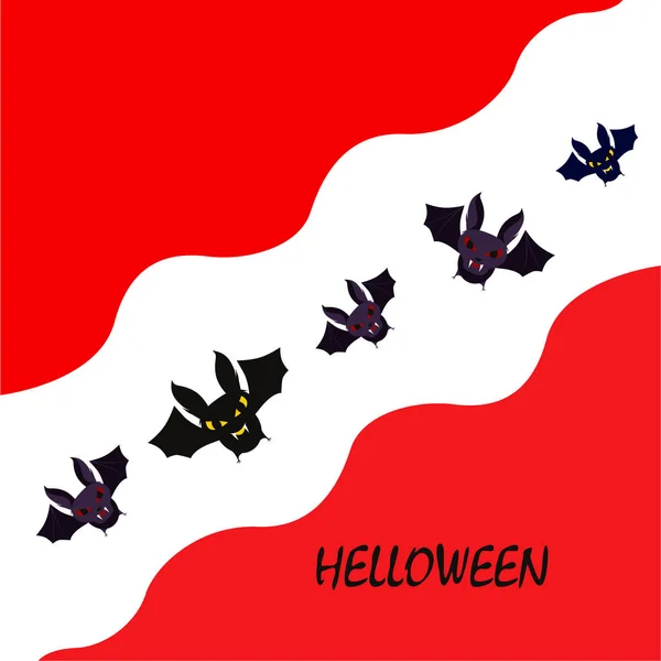 Fondo Murciélagos Halloween Tarjeta Halloween Ilustración Vectorial — Archivo Imágenes Vectoriales