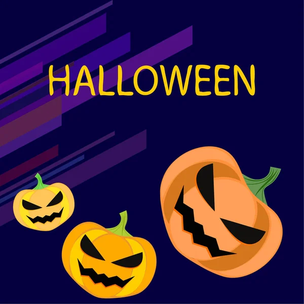 Lanterne Halloween Sfondo Zucche Illustrazione Vettoriale — Vettoriale Stock