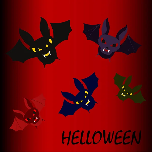 Pipistrelli Halloween Poster Halloween Vettore — Vettoriale Stock