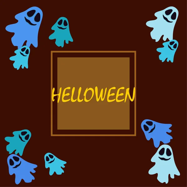 Halloween Vektorhintergrund Mit Geistern Illustration — Stockvektor