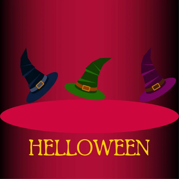 Sfondo Halloween Con Cappelli Strega Carta Halloween — Vettoriale Stock