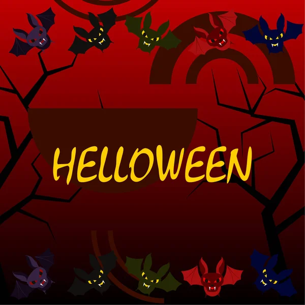 Halloween Denevérek Halloween Poszter Vektoros Illusztráció — Stock Vector