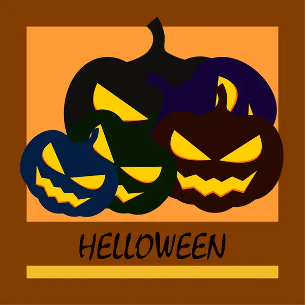 Citrouilles Halloween Lanternes Fond Vectoriel — Image vectorielle