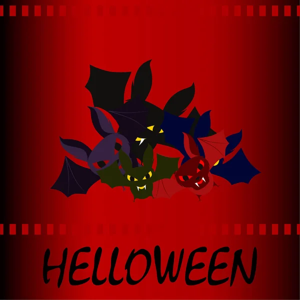 Netopýři Halloween Halloween Plakát Vektor — Stockový vektor