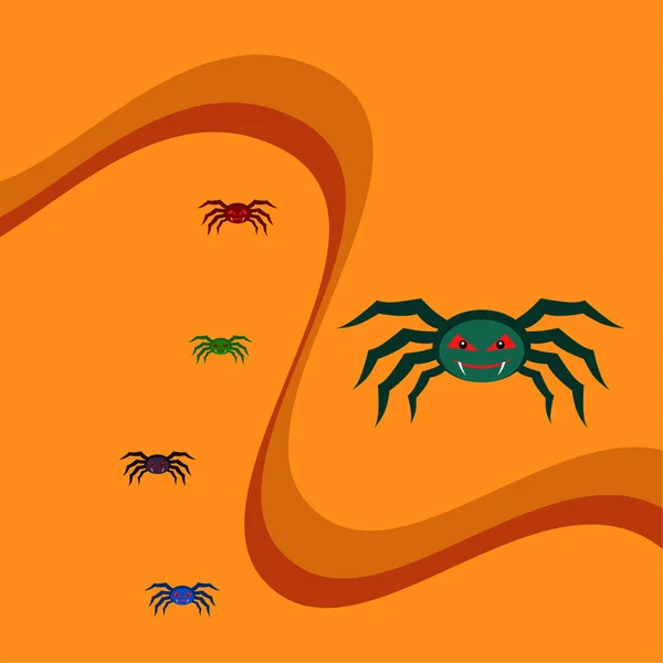 Halloween Illustratie Vector Achtergrond Met Spinnen — Stockvector