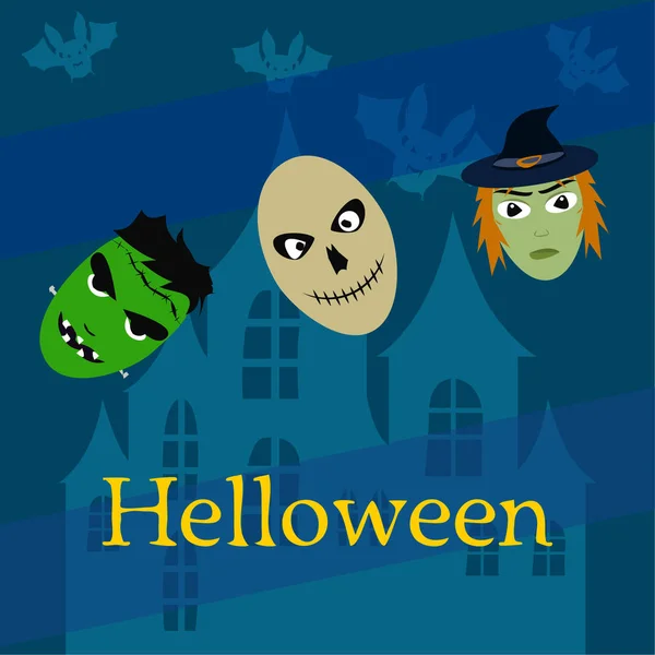 Halloween Otoño Calaveras Vector Ilustración — Archivo Imágenes Vectoriales