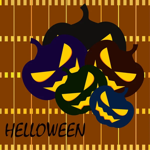 Halloween Dýně Lucerny Vektorové Pozadí — Stockový vektor
