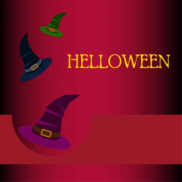 Fondo Halloween Con Sombreros Bruja Tarjeta Halloween — Vector de stock