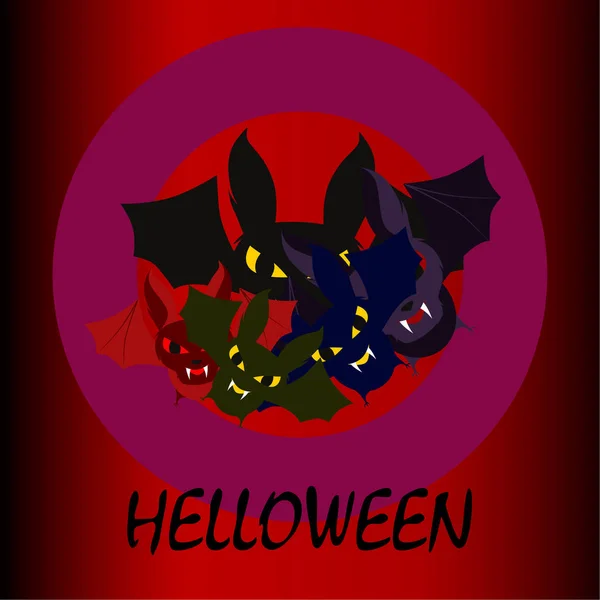 Halloween Fledermäuse Halloween Poster Vektor — Stockvektor