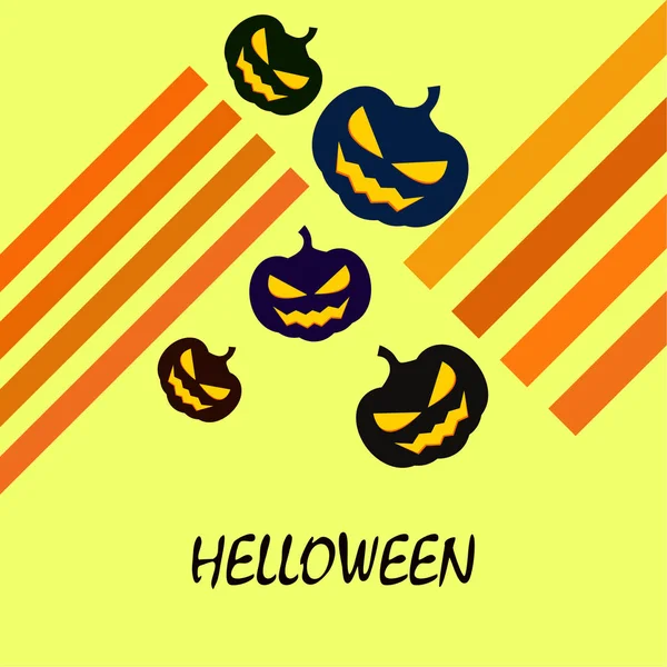 Halloween Pumpkins Turuncu Zemin Üzerine Fenerler — Stok Vektör