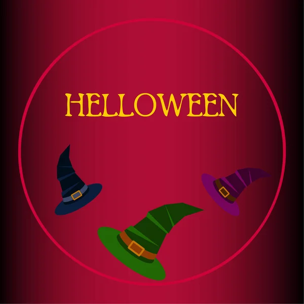 Halloween Background Witch Hats Halloween Card — Stock Vector