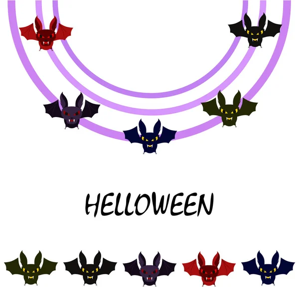 Fondo Murciélagos Halloween Cartel Halloween Ilustración Vectorial — Archivo Imágenes Vectoriales