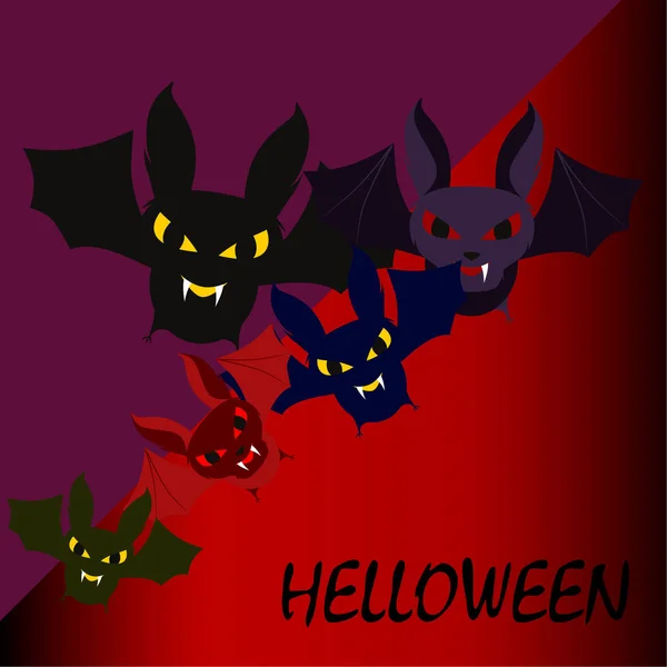 Halloween Vleermuizen Halloween Poster Vector — Stockvector