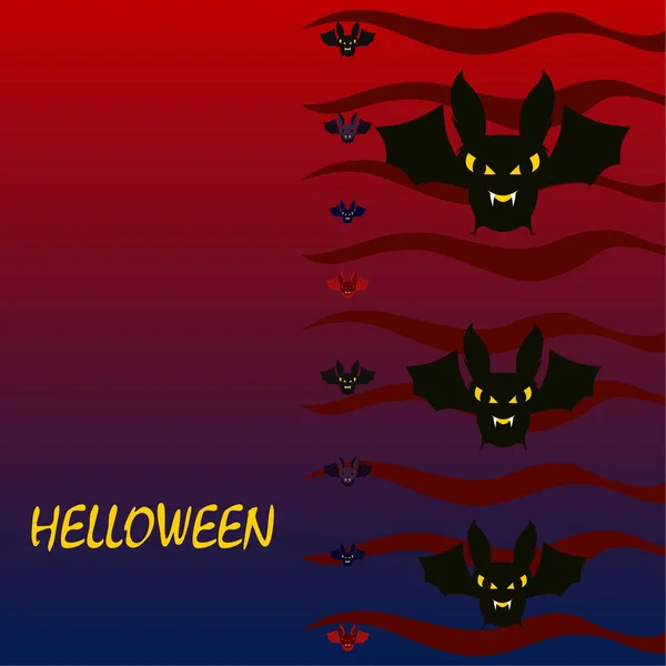 Halloween Denevérek Halloween Poszter Vektoros Illusztráció — Stock Vector