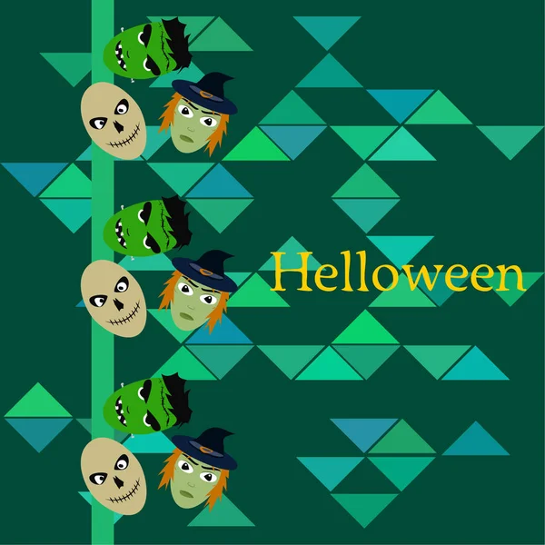 Halloween Herbst Hintergrund Mit Totenköpfen Vektor Illustration — Stockvektor
