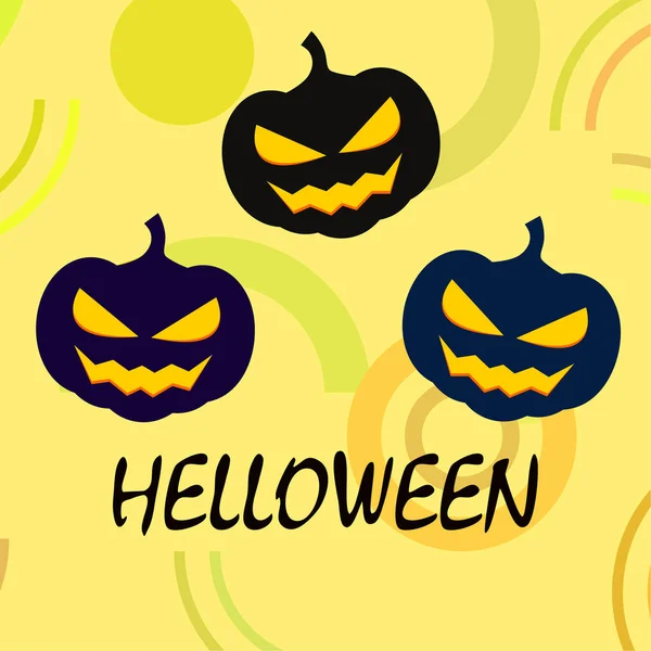 Fondo Halloween Con Calabazas Ilustración Vectorial — Archivo Imágenes Vectoriales