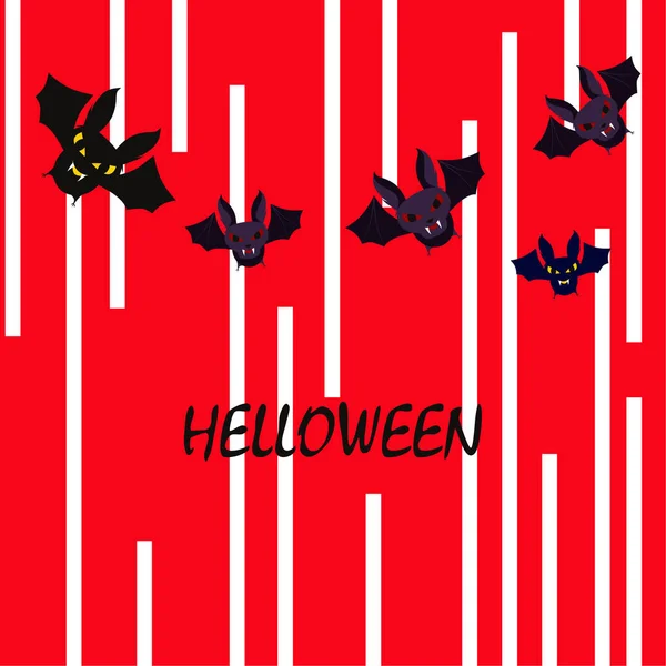 Fundo Morcegos Halloween Cartaz Halloween Ilustração Vetorial — Vetor de Stock