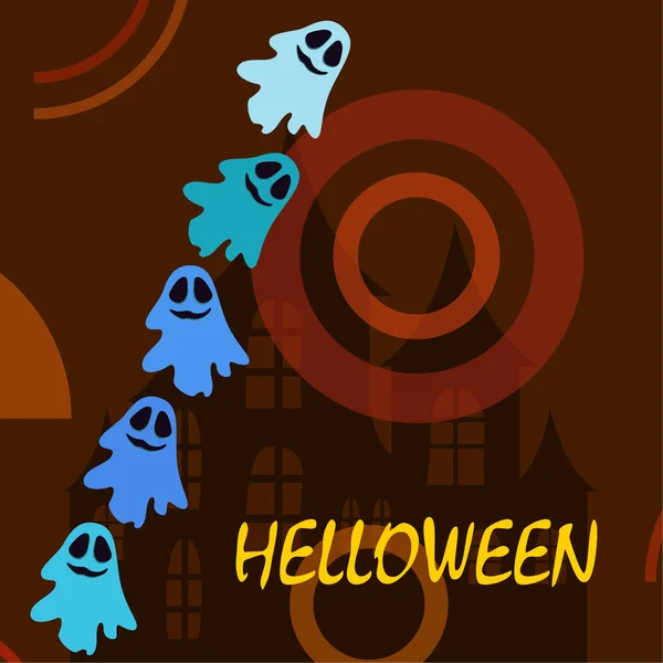 Ilustrace Halloween Duchy Vektorové Pozadí — Stockový vektor