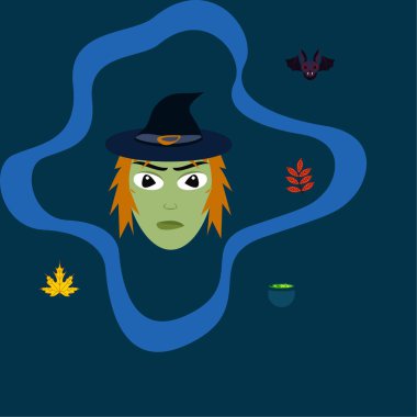 Cadılar Bayramı sonbahar vektör arka plan. Kartı