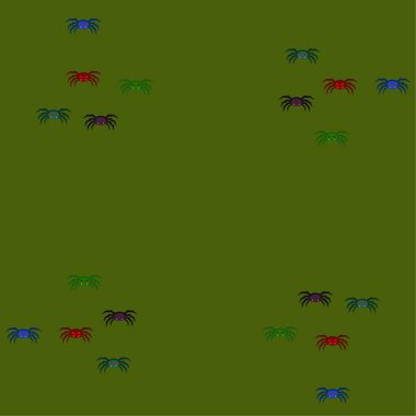 Cadılar Bayramı örümcekler illüstrasyon vektör arka plan