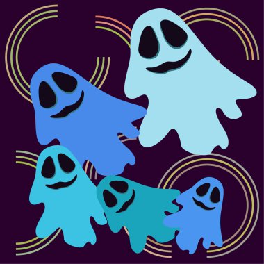 Cadılar Bayramı hayalet illüstrasyon, vektör arka plan