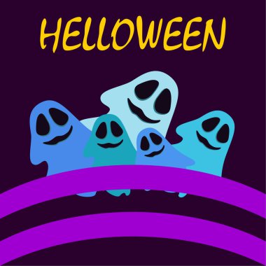 Cadılar Bayramı ruhu gece illüstrasyon vektör arka plan