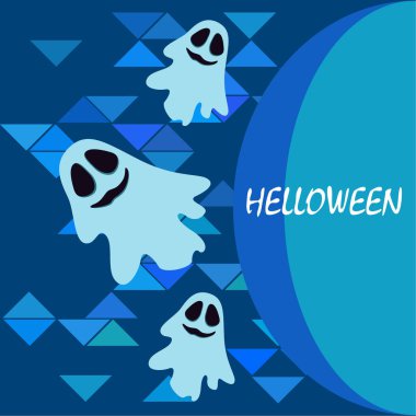 Hayaletlerle cadılar bayramı arkaplanı, vektör illüstrasyonu 