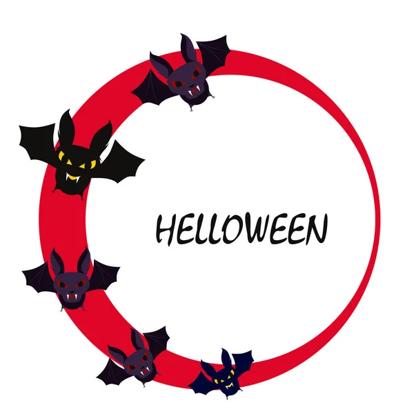 Fundo Morcegos Halloween Cartaz Halloween Ilustração Vetorial — Vetor de Stock