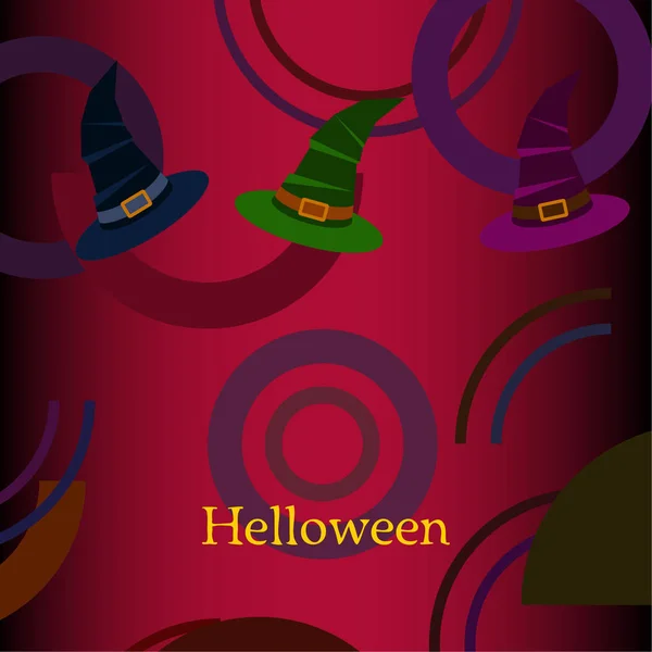 Halloween Hintergrund Mit Hexenhüten Halloween Karte — Stockvektor