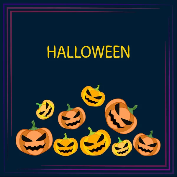 Linternas Halloween Fondo Calabazas Ilustración Vectorial — Archivo Imágenes Vectoriales