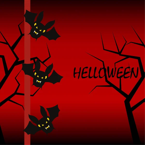 Pipistrelli Halloween Sfondo Biglietto Halloween Illustrazione Vettoriale — Vettoriale Stock