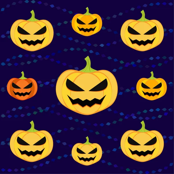 Halloween Pumpkins Arka Plan Vektör Çizim — Stok Vektör