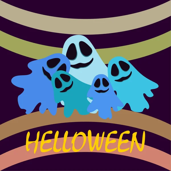 Halloween Spirit Éjszaka Illusztráció Vektor Háttér — Stock Vector