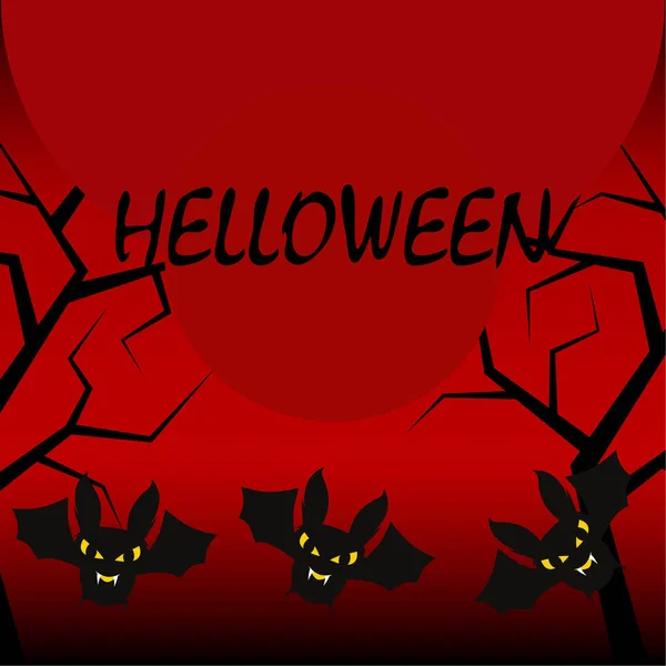 Tło Nietoperzy Halloween Halloween Karty Ilustracji Wektorowych — Wektor stockowy