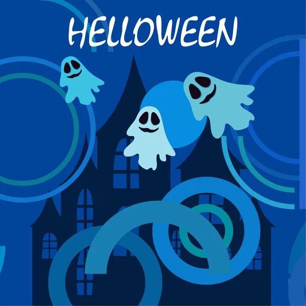 Tło Wektor Halloween Duchy Ilustracja — Wektor stockowy