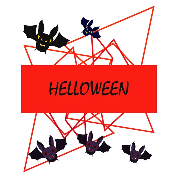 Tło Nietoperzy Halloween Halloween Plakat Ilustracji Wektorowych — Wektor stockowy