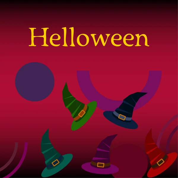 Halloween Sombreros Brujas Vector Fondo — Vector de stock