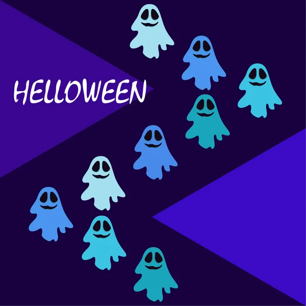 Halloween Fantasmas Ilustração Fundo Vetorial —  Vetores de Stock